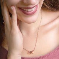 Collar con colgante de letra inicial de corazón chapado en oro rosa de acero inoxidable, nombre, amistad, regalo de cumpleaños, Collar personalizado