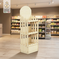 Présentoir en bois de bouleau pré-assemblé de qualité supérieure, style italien, fabriqué en Italie pour les magasins, supermarchés, présentoirs design