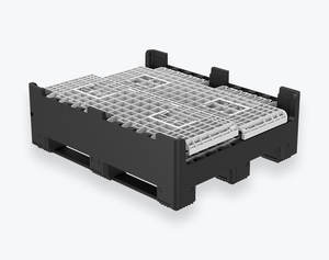 Logistik İstiflenebilir Depolama Konteyneri için Kapaklı Enjeksiyon Kalıplı Ağır Hizmet Tipi Geri Dönüşümlü Plastik Palet Kutusu - Product Image 2