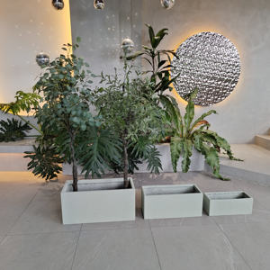 Grand bac à plantes circulaire rustique en fibre de verre avec trou de drainage, écologique et léger, capacité de 2000 L pour hôtels, villas, jardins - Product Image 6