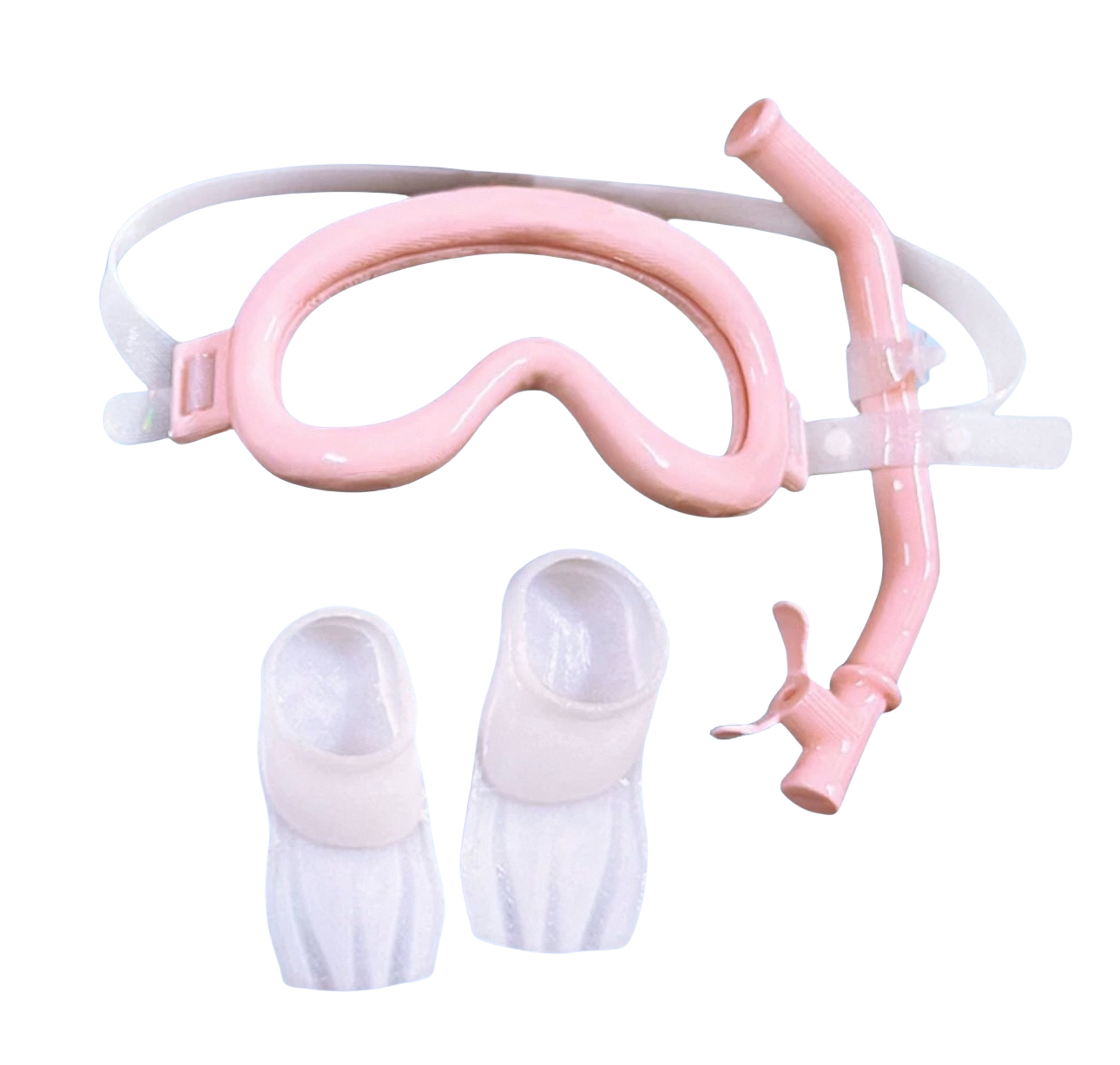 Pink-Diving glasses + flippers