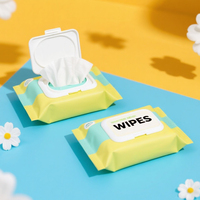 Pochette d'emballage de mouchoirs en mylar refermable avec logo personnalisé, couvercle rabattable, sacs en plastique vides humides pour tampons, paquets pour masques de soin de la peau