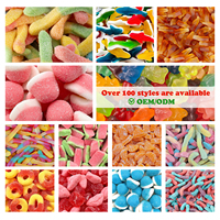 Bonbons Gommeux Halal en Gros, Mélange de Saveurs Fruitées Sucrées et Acidulées, Oursons Gommeux, Vers, Tranches de Pastèque, Bonbons Gélifiés à Mâcher en Vrac, OEM