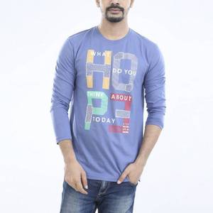 Versatile Full Sleeve Knitted <b>T</b>-<b>Shirt</b> for <b>Men</b> Custom Print 100% Cotton Breathable Quick Dry Eco-Friendly Casual Everyday Wear - Product Image 4
