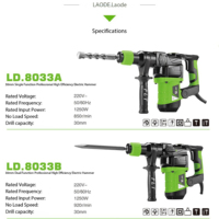 Marteau perforateur rotatif industriel à 2 fonctions, électrique, 220V, 1150W, en alliage d'aluminium, portable