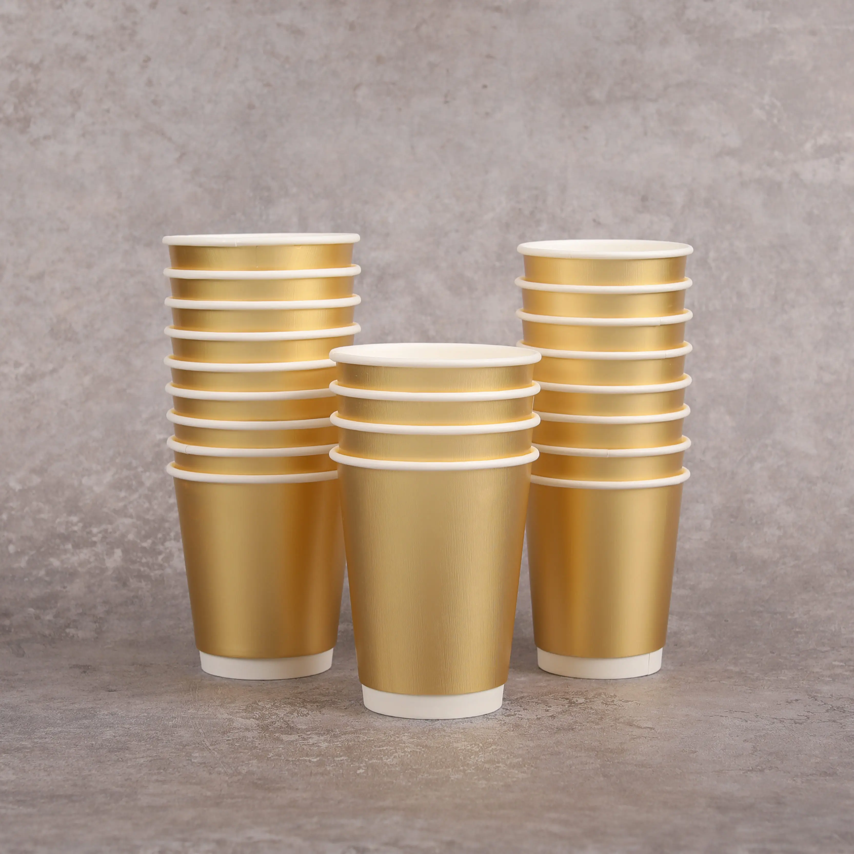 China Wholesale Disposable 8oz 12oz 16oz Coffee Paper Cup Double Wall Kraft Paper Cup Beverage Takeaway Thickened Packing Cup