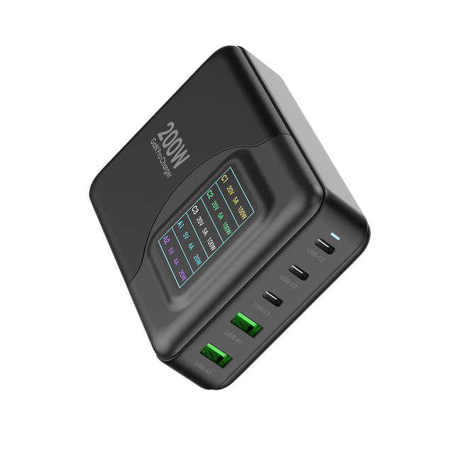 200W Type C GaN Charger Fast Charging USB Chargeur Laptop Smartphone Carregador Mobile Wall Charger Adapter for MacBook iPad