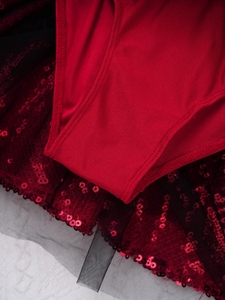 <b>Red</b> Kids Girls Ringmaster Costume Sequin Circus Dress with Mini <b>Top</b> <b>Hat</b> for Stage Performance Carnival Cosplay Custom - Product Image 4