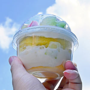 أكواب كيك صغيرة مخصصة للاستخدام مرة واحدة بسعة 240 مل، حاوية طعام شفافة على شكل حرف U، كوب حلوى لطيف، أكواب آيس كريم بلاستيكية مع أغطية - Product Image 5