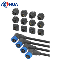 Boîte de jonction d'alimentation mâle femelle IP68 vis à souder autobloquante montage sur panneau IP68 étanche connecteur 2 broches mâle à femelle
