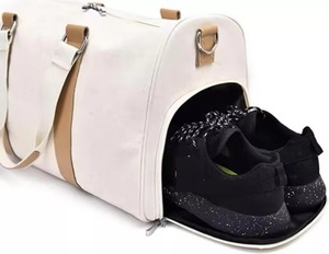Borsa da Viaggio di Lusso in Tela di Poliestere e Pelle PU, Grande Capacità, con Cerniera, per Weekend e Spiaggia - Product Image 6