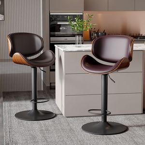 Modern Luxury <b>Leather</b> Counter Height Rotating High <b>Stool</b> Suitable for <b>Bars</b> Kitchens and Restaurants - Product Image 4