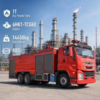 Nouveau camion de pompiers diesel 300 CV 6x4 avec réservoir d'eau de 15 000 L, réservoir de poudre sèche de 1000 kg, pompe à incendie CB10/60, moniteur PS50, châssis ISUZU XDR