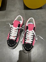 Chaussures de Skateboard Unisexe Rose Personnalisées 45, Style Rétro, Toile Perlée, Effet Vieilli, Tendance Américaine, Chaussures Décontractées pour Hommes