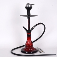 Nouvel ensemble de chicha portable en aluminium de taille moyenne avec base en verre