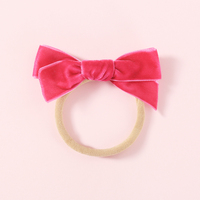 Ikat Rambut Nilon Lembut Sweet Velvet Bow untuk Bayi Perempuan, Ikat Rambut Elastis Buatan Tangan, Aksesoris Rambut untuk Anak Perempuan, Hadiah Natal