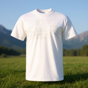 T-shirt vintage Retro Eagles Fly dal design ispiratore, vestibilità unisex bianca - Product Image 3