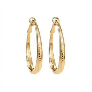 Patti&Col Pendientes de aro chapados en oro para mujer, joyería moderna de moda, pendientes de metal de aleación con acabado de 18 quilates, tamaño mediano - Product Image 1