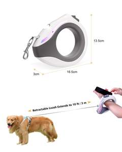 4-en-1 360 Tangle Free Ergonomique Durable Automatique Rétractable Nylon Laisse de Chien Support Extension Chiot Marche Course Laisses - Product Image 5