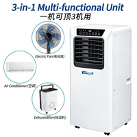 Climatiseur portable 220V 9000 BTU avec prise UK EU AU, ventilateur de refroidissement, fonction déshumidificateur et télécommande