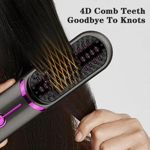 Brosse lissante sans fil en gros avec 3 réglages, ions négatifs, peigne chauffant en céramique, anti-brûlure 360° - Product Image 3