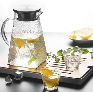 Jarra de vidro com tampa de filtro, de aço inoxidável, para suco e chá gelado, pote de água quente ou fria, 1800ml - Product Image 5