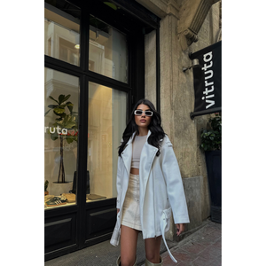 Chaqueta Extra Grande de Cachemira Blanca para Mujer - Product Image 4