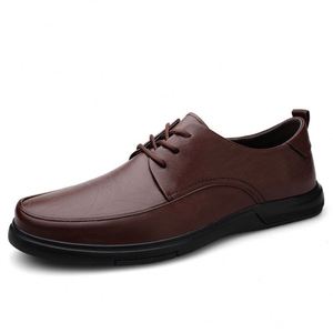 Nuevos Zapatos Oxford Casuales de Piel Genuina con Cordones para Hombre, Zapatos Formales de Negocios, Ligeros, a la Moda, Zapatillas de Hombre - Product Image 1