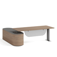 Bureau de direction hautement réglable avec réglage électrique de la hauteur, bureau en bois luxueux et moderne, bureau debout pour PDG