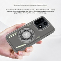 Étui de téléphone magnétique lumineux en cuir PU gris titane avec dissipation thermique creuse, anti-chute pour OnePlus 15 OnePlus 13