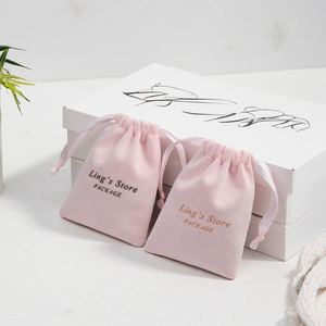 <b>Hot</b> Selling Custom Pink Velvet Jewelry Container 7*9cm Anniversary Velvet Pouch for Conferences and Gift Packaging - Product Image 1