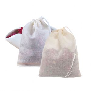 Sacs filtrants en gaze de coton pur multi-usages pour bain, épices, marinades, assaisonnements, herbes médicinales, soupes, passoire à poisson, thé, qualité alimentaire, naturel - Product Image 4