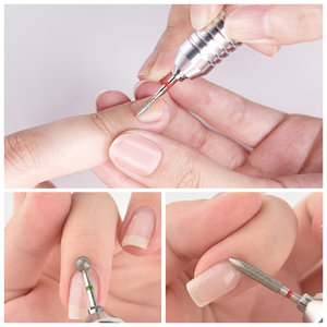 Fraise à cuticules diamantée en acier inoxydable 3/32, grain F M, pour le retrait du vernis gel, pour manucure professionnelle - Product Image 5