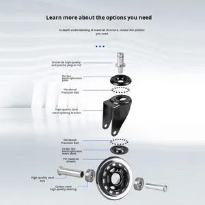 Universal 3-Zoll Polyurethan-Stützstange für Geräuscharme, Minimalistische Bürostühle und Schlafzimmerrollen mit Drehfunktion und Schnappfeder-Mechanismus - Product Image 3