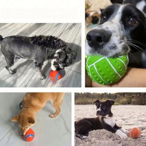 Juguetes chirriantes de látex para mascotas rellenos de algodón, juguetes para perros de rugby, fútbol y voleibol, accesorios duraderos para el juego de mascotas. - Product Image 4