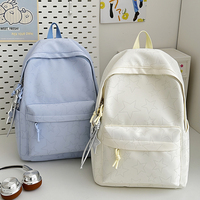Sac à dos tendance antivol imperméable grande capacité motif géométrique en nylon gaufré léger et durable pour écoliers garçons