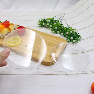 JNH002, bandeja redonda de plástico transparente personalizada, caja de contenedor de objetos pequeños de comida plana grande para embalaje para pastel, taza, caramelo - Product Image 4