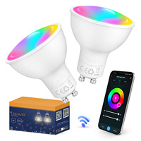 Bombillas inteligentes GU10, lámpara LED inteligente, WLAN, Compatible con Alexa y asistente de Google