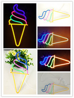 Décoration d'intérieur, enseigne lumineuse au néon 5V, enseigne lumineuse au néon en forme de crème glacée, connecteur USB, cadeau pour enfants
