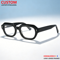 Montura de Gafas Ópticas OEM ODM Personalizadas, Redondas y Gruesas, con Degradado, de Acetato, Hechas a Mano, Duraderas, Unisex