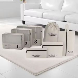 Ensemble de 7 sacs de voyage de haute qualité, compressibles, imperméables, luxueux, cubes de compression portables pour le voyage - Product Image 2