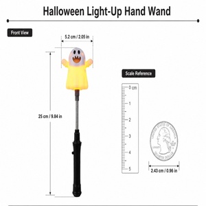 Jouets lumineux d'Halloween : Citrouille, Fantôme, Baguette LED incassable, Sacs fantaisie pour la collecte de bonbons, Articles fantaisie pour décorations de fête - Product Image 3