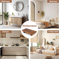 Support en bois d'acacia pour plateau de comptoir de salle de bain, décoration, porte-savon double pour évier de cuisine