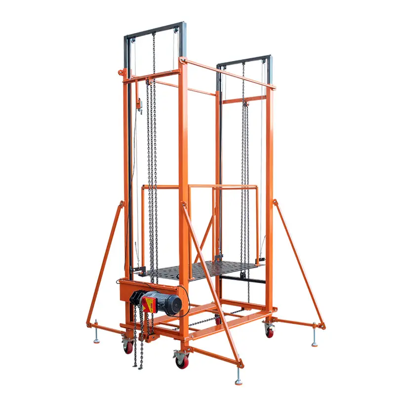 JIN YANG HU Mobile 6m Electric Scaffolding Lifted by Chain for Construction Electric Scaffold Chain Sling Lifting Platform