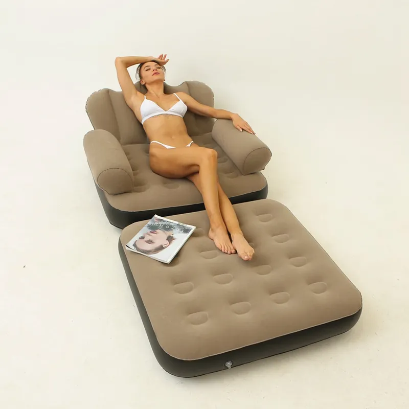 Colchão de ar luxuoso inflável, sofá-cama inflável autoinflável para atividades ao ar livre em casa