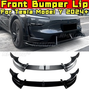 <b>For</b> Tesla Model Y 2024+ Exterior Accessories <b>Car</b> Front Bumper Lip Splitter <b>Diffuser</b> Spoiler Bumper Protector Apron Body Kit - Product Image 2