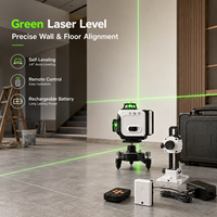 Niveau laser vert 16 lignes, auto-nivelant 360° °   Laser à lignes croisées avec télécommande, double batterie, support mural MK2216