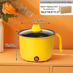 Marmite électrique multifonctionnelle pour 1 à 2 personnes avec revêtement antiadhésif et contrôle de la température réglable, utilisation domestique et en dortoir - Product Image 4