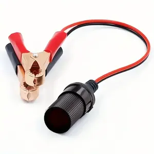 Auto Draagbare 12V 24V Sigarettenaansteker Socket Connector Naar Alligator Clip Batterij Klem