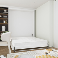 Lit escamotable escamotable escamotable avec cadre en bois pour petits appartements